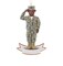 Kurt Adler 4.25" Blue and Brown Army Uniformed Soldier Saluting Christmas Ornament